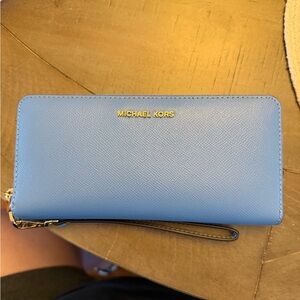 Michael Kors Light Blue Wristlet Wallet